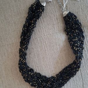 Beaded black and gold necklace